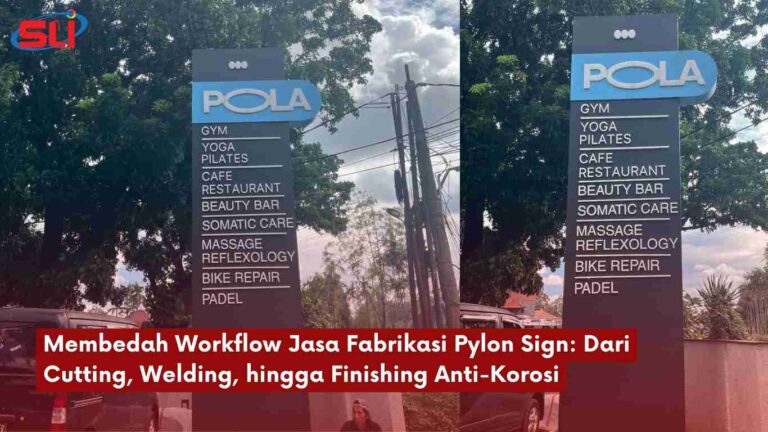 Membedah Workflow Jasa Fabrikasi Pylon Sign: Dari Cutting, Welding, hingga Finishing Anti-Korosi